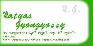 matyas gyongyossy business card